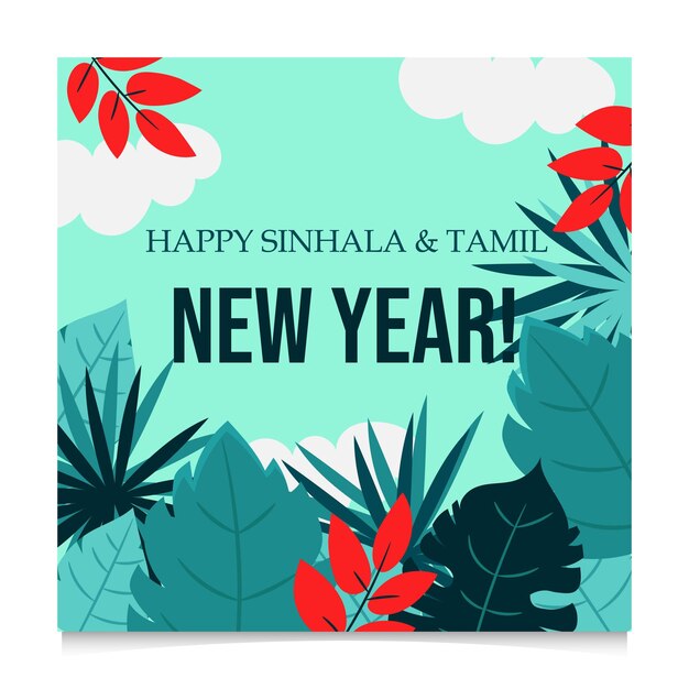 Happy sinhala amp tamil new year vector elements asian koel