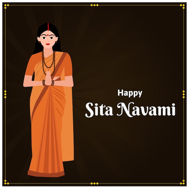 Happy Sita Navami Indian Hindu Festival Celebration Vector Design