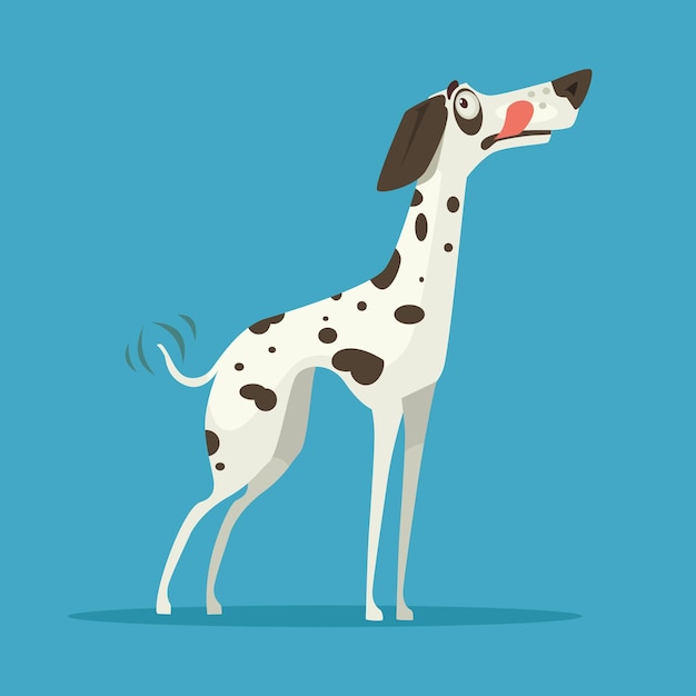 Vector happy smiling dalmatian dog character.