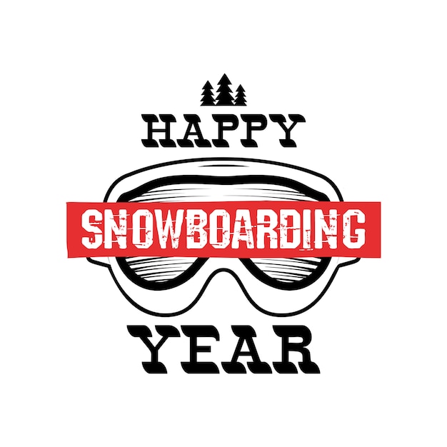 Happy snowboarding year - логотип для сноуборда.