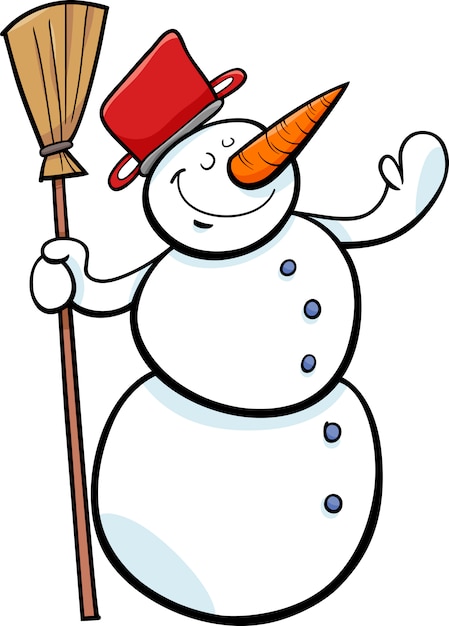 Happy snowman cartoon illustration