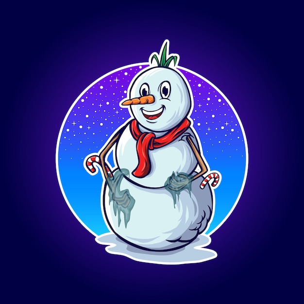 Happy snowman illustration