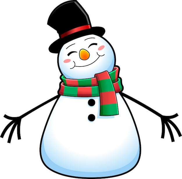 Happy Snowman stripfiguur met open armen om te knuffelen