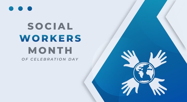 Happy Social Work Month Celebration Design Illustration for Background Poster Banner Advertising