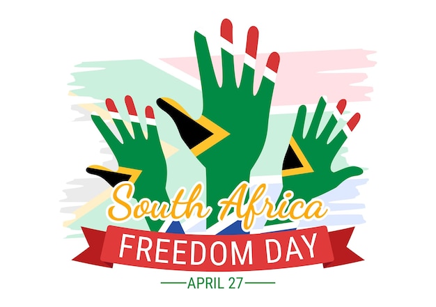 Happy South Africa Freedom Day in Hand Drawn Background Template Illustration