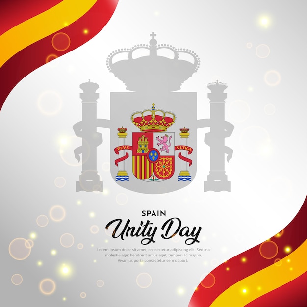 Happy spain independence day background with wavy flag vector spain republic day background