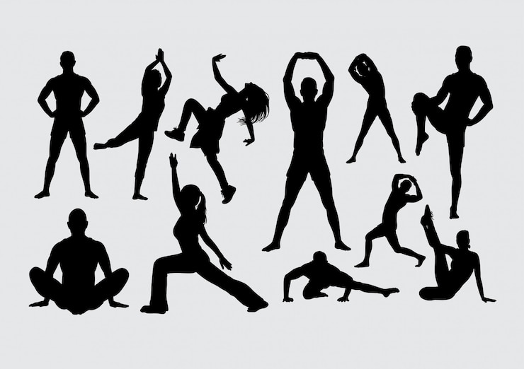 Vector happy sport silhouette