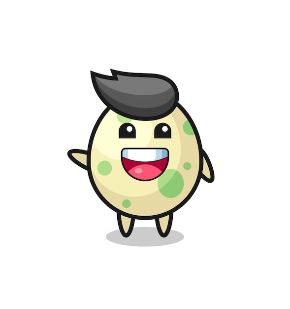 Happy spotted egg cute mascot character , cute design