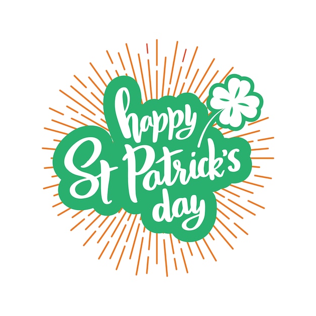 Vector happy st. patrick day banner with lettering