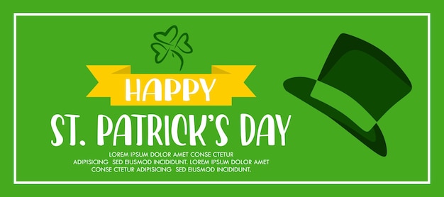 happy St Patrick's day banner template design and St Patrick's background design clover design