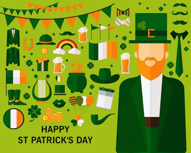 Happy st patrick's day concept background