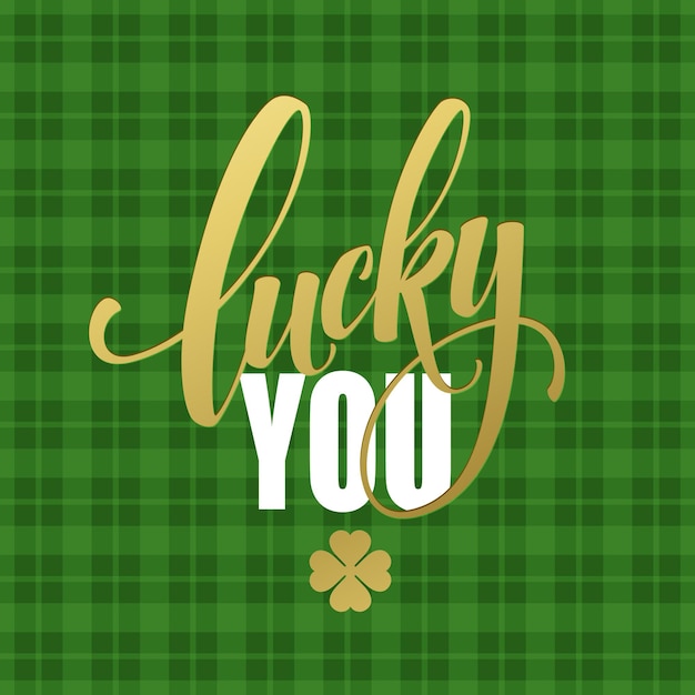 Vector happy st. patricks day greating. lucky calligraphy. hand lettering.  illustration