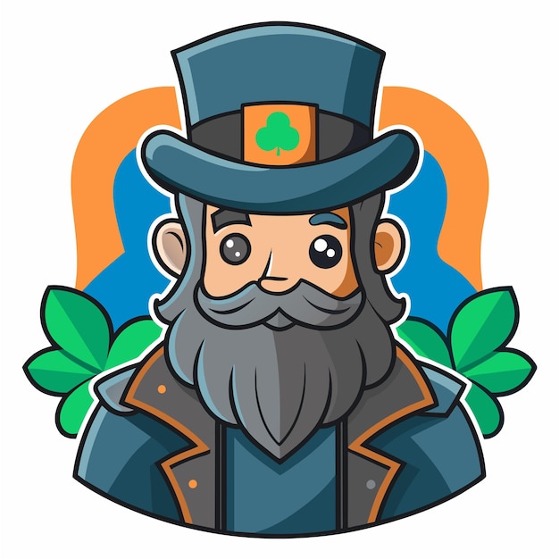 Happy st patricks day hand drawn mascot cartoon character sticker icon concept isolated illustration