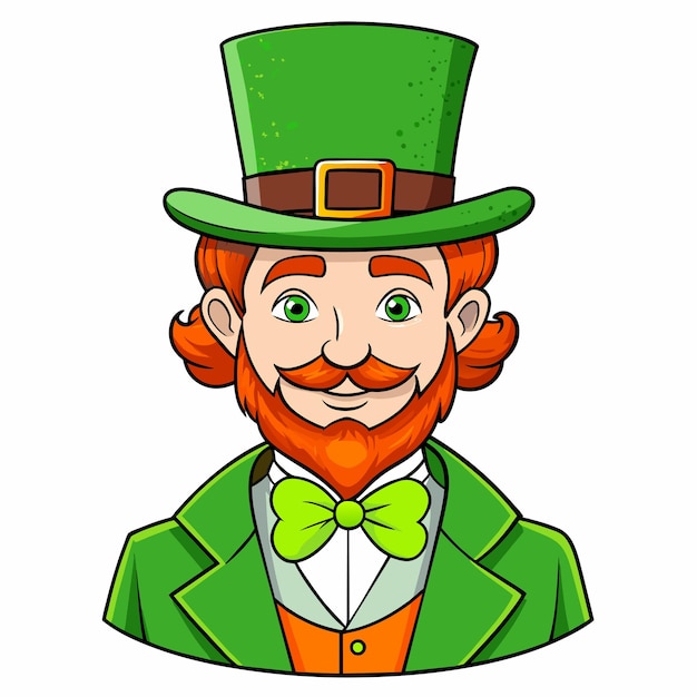 Vector happy st patricks day hand drawn mascot cartoon character sticker icon concept isolated illustration