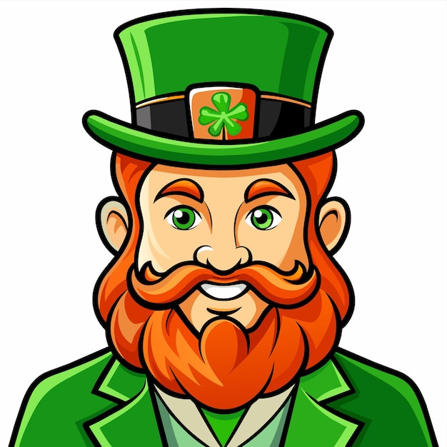 Happy st patricks day handgetekende mascotte cartoon personage sticker icoon concept geïsoleerde illustratie