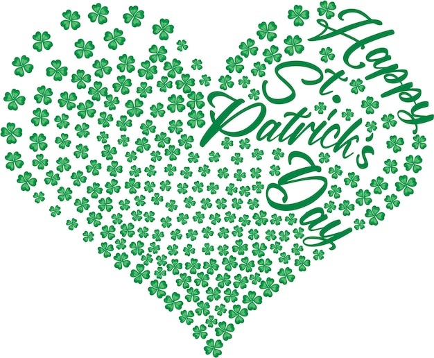 Happy St Patricks Day made of green shamrocks
