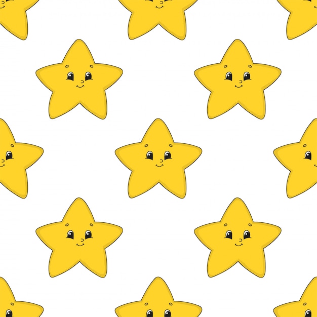 Happy star seamless pattern wallpaper