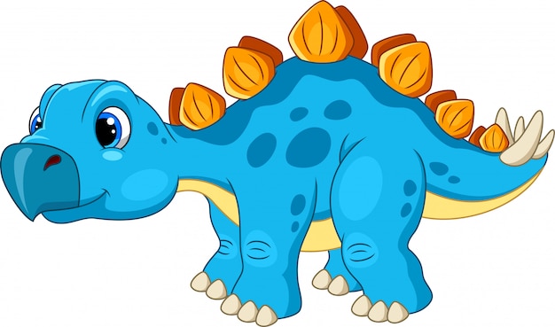 Vector happy stegosaurus cartoon