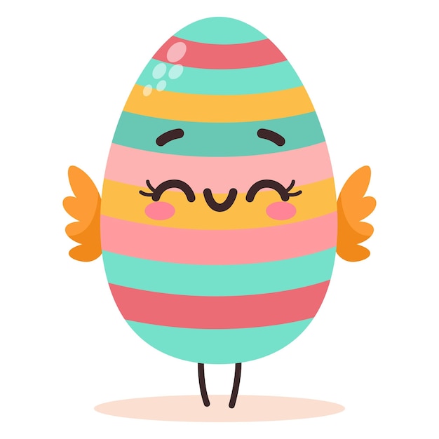 Vector happy striped easter egg