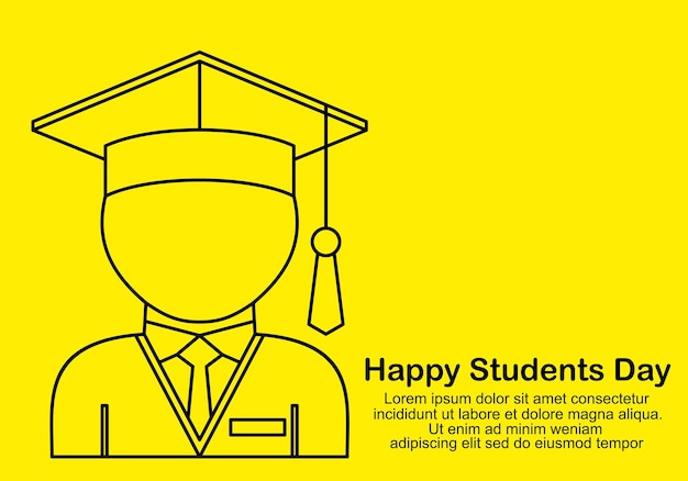 Happy students day!flat design vector icon