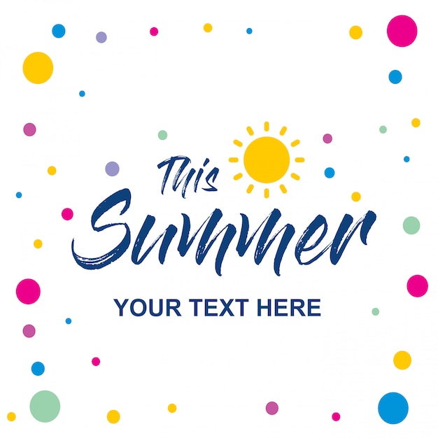 明るい背景とユニークなデザインのHappy Summerカード