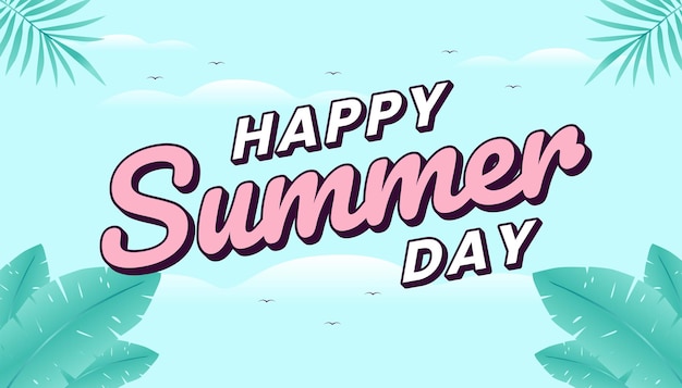 Happy summer day concept web banner.