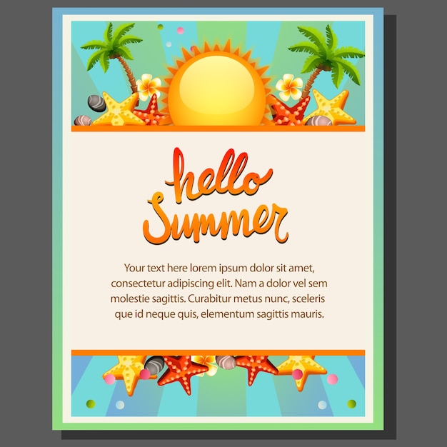 Vector happy summer poster