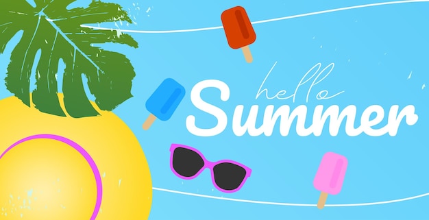 Vector happy summer travel concept