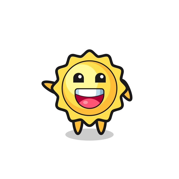 Happy sun cute mascot character  cute design