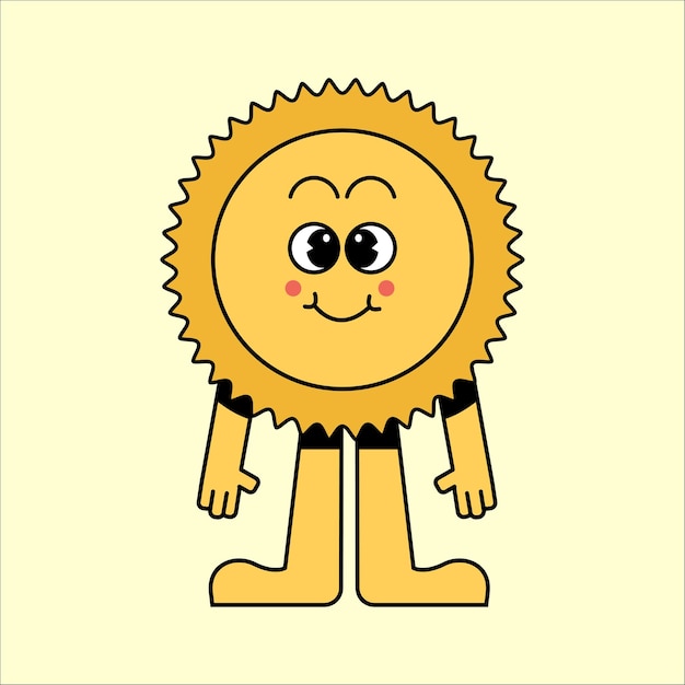 Vector happy sun mascotte cartoon personage vector icoon illustratie