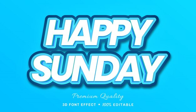 Happy sunday  - editable text effect