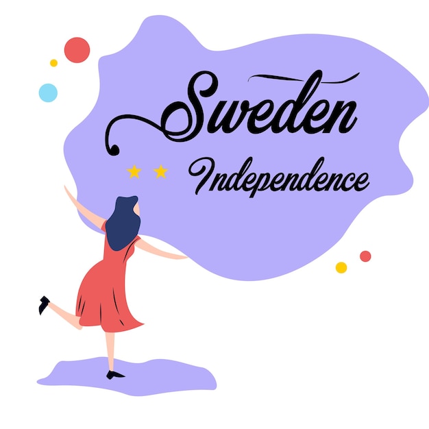 Счастливый день независимости швеции векторный дизайн шаблона иллюстрация