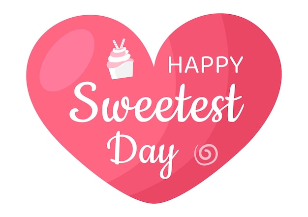 Happy Sweetest Day op 21 oktober Sweet Holiday Event Hand Drawn Cartoon Flat Illustration