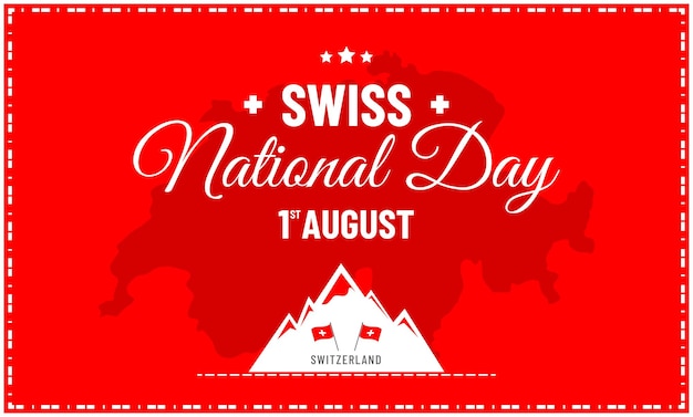 Vector happy swiss national day template design vector image