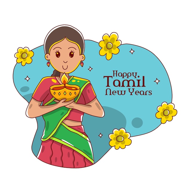 Happy tamil new years cute girls