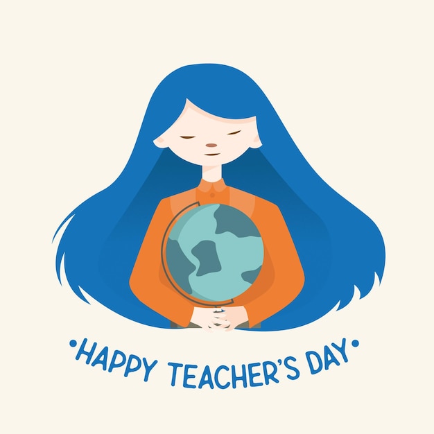 Happy teacher day platte pictogram