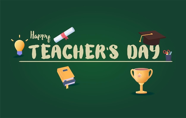 Happy Teacher' Day vectorillustratie.