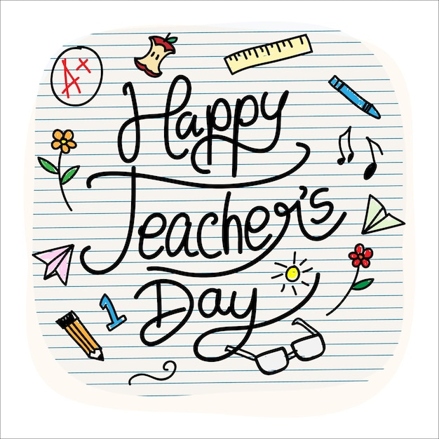 Vector happy teacher's day banner background