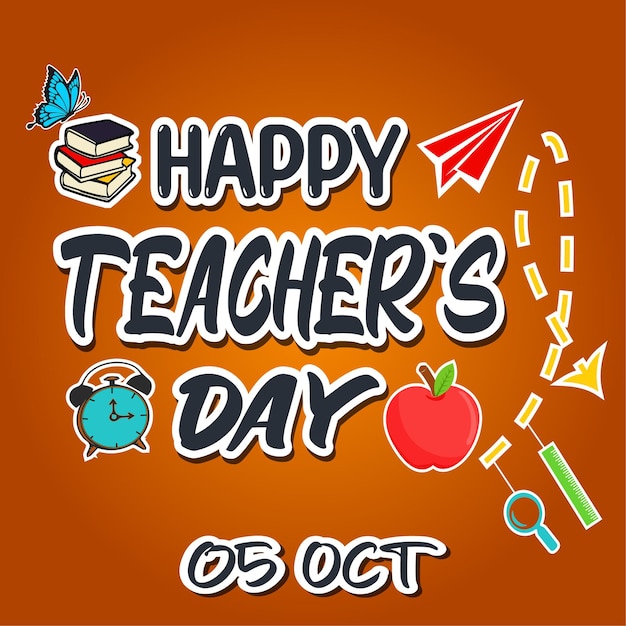 Vector happy teacher's day banner design