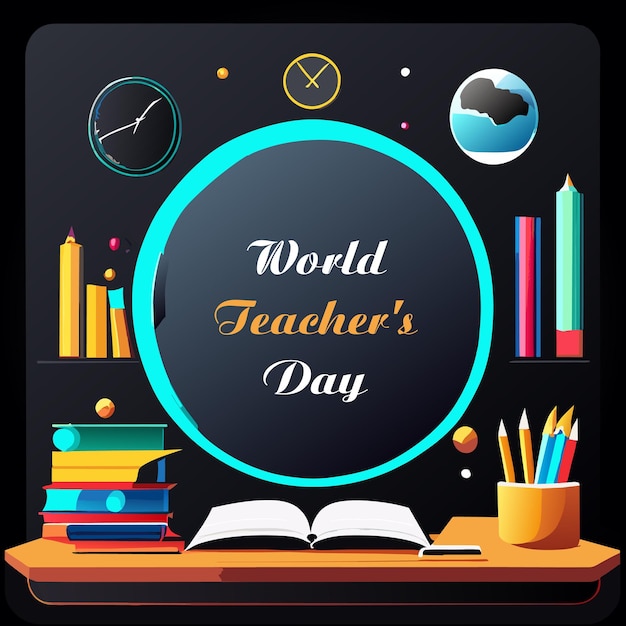 Happy teacher's day banner template