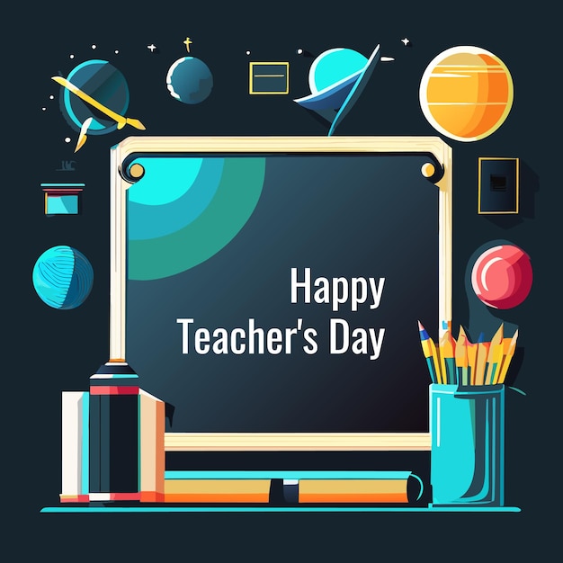 Happy teacher's day banner template