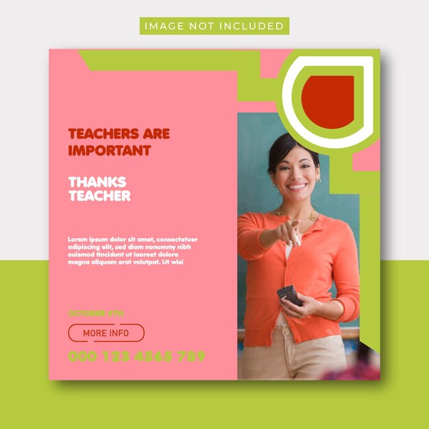 Happy teacher's day banner template