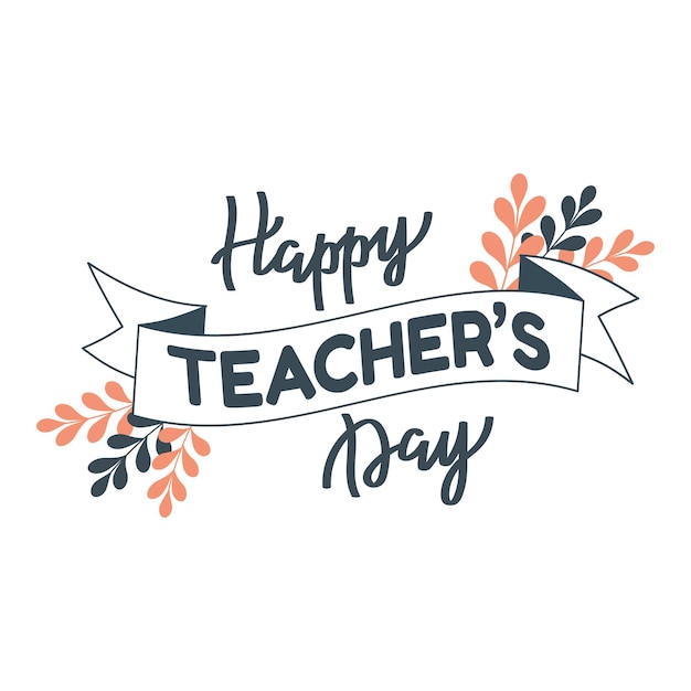 Happy Teacher's Day belettering kalligrafische inscriptie Wenskaart Teacher's Day poster