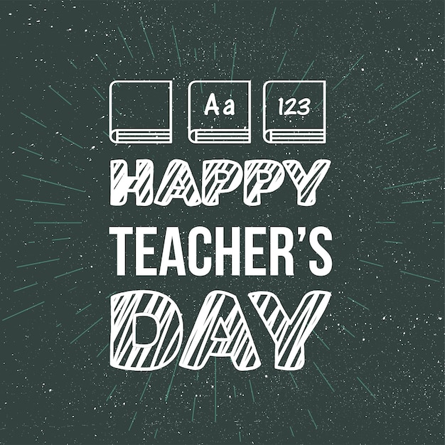 Happy Teacher's Day Celebration Banner With Text Vector