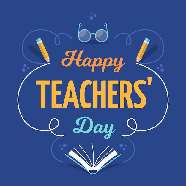 Happy teacher's day greeting lettering