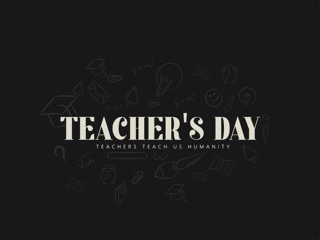 Happy Teacher's Day. Hand lettering. design element for congratulation cards, banners and flyers.