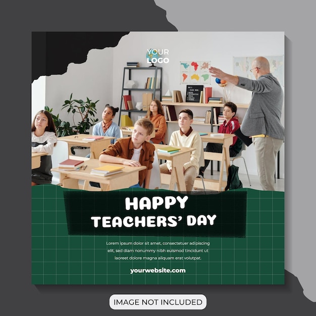 Vector happy teacher's day social media post design template