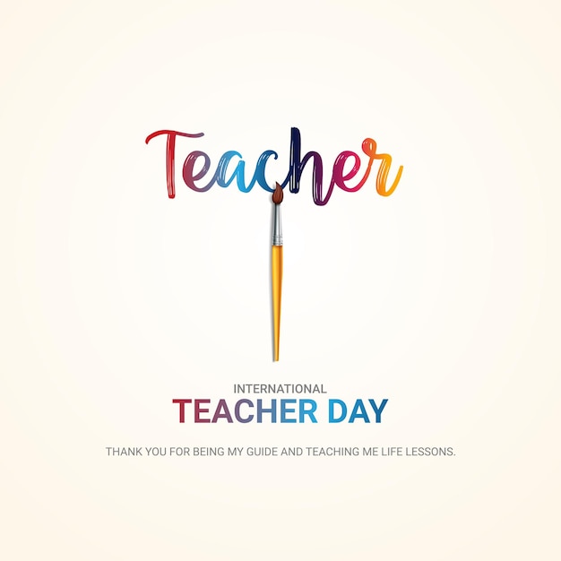 Happy Teacher's Day typografie gebroken witte achtergrond