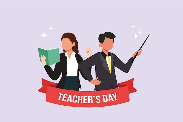 Happy Teacher's day Vector art for congratulation cards banners and flyers International teacher's day concept Vector illustration