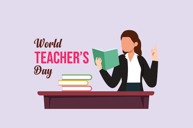 Happy Teacher's day Vector art for congratulation cards banners and flyers International teacher's day concept Vector illustration